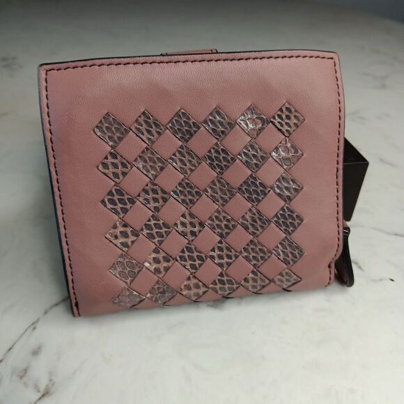 BOTTEGA VENETA two tone mauve pink leather INTRECCIATO Wallet Full Set - Picture 6 of 11